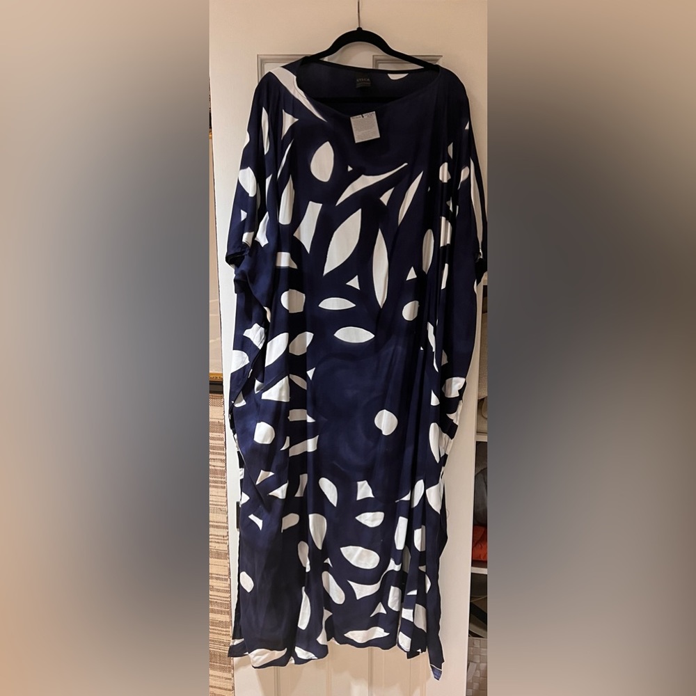 Navy and White Beach cover up